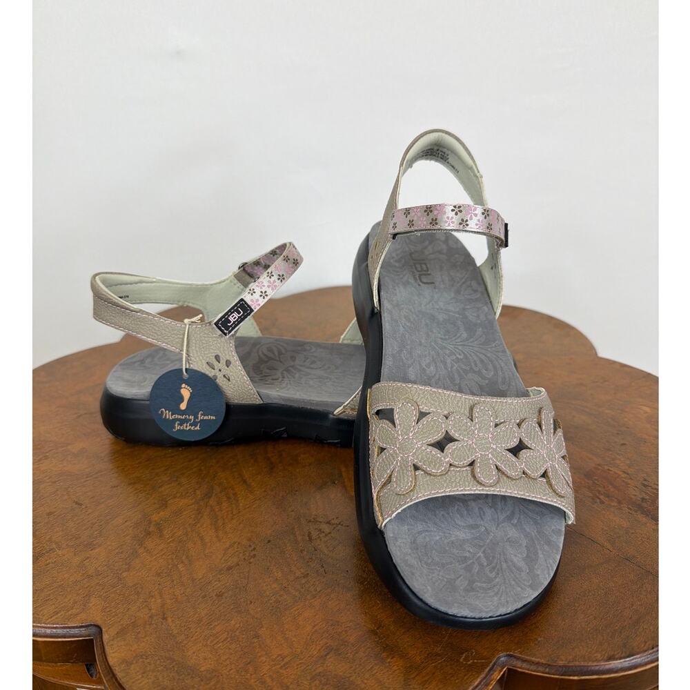NIB JBU by Jambu Wildflower Cement Gray Sandals Size 10